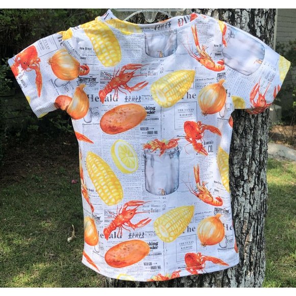 Little Boy T Shirt Crawfish Boil Print 6-7 - Picture 4 of 12
